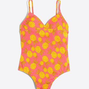 J. Crew Pink Pineapple One-Piece Swimsuit | Size XS